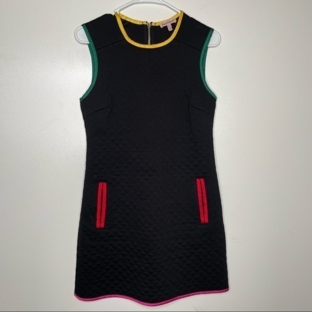 RARE Juicy Couture Pitch Black Dress W/Contrast Size 4 Style #JG006919